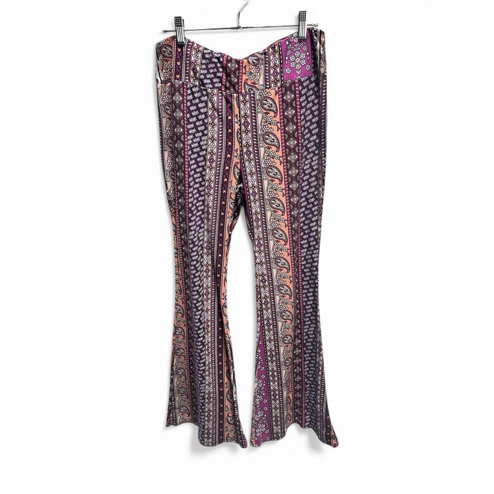 Boho Print Soft Leggings Flared Legs Size XL 15-17 No Boundaries Cottagecore